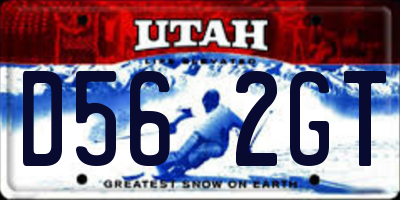 UT license plate D562GT