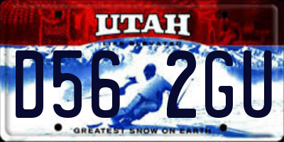 UT license plate D562GU
