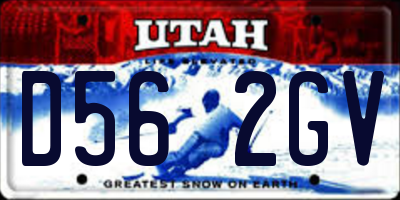 UT license plate D562GV