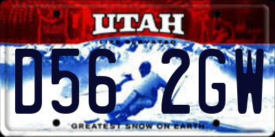 UT license plate D562GW