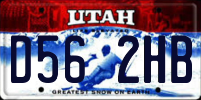 UT license plate D562HB