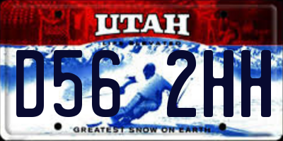 UT license plate D562HH