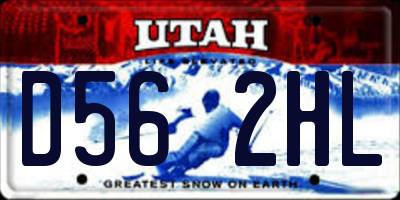 UT license plate D562HL