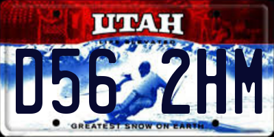 UT license plate D562HM