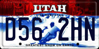 UT license plate D562HN