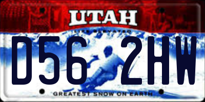 UT license plate D562HW