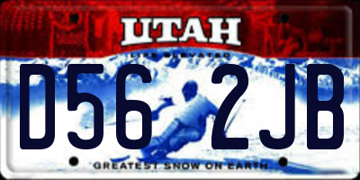 UT license plate D562JB