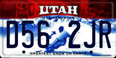 UT license plate D562JR