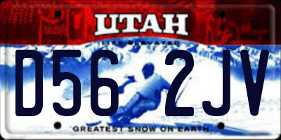 UT license plate D562JV