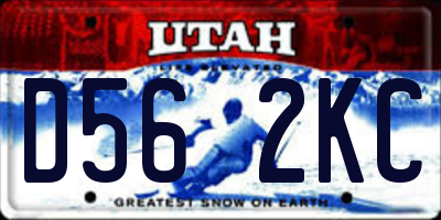 UT license plate D562KC