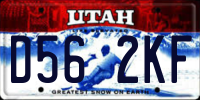 UT license plate D562KF