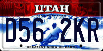 UT license plate D562KR