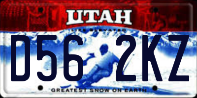 UT license plate D562KZ