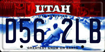 UT license plate D562LB