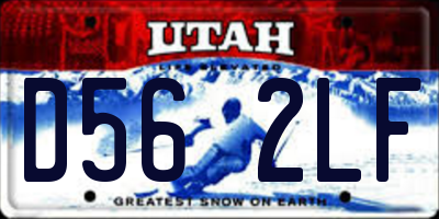 UT license plate D562LF