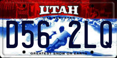 UT license plate D562LQ