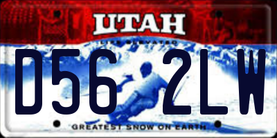 UT license plate D562LW