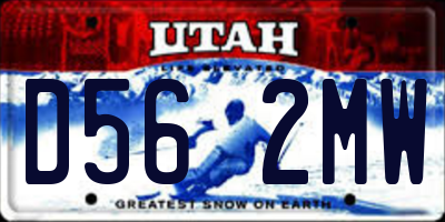 UT license plate D562MW