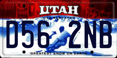UT license plate D562NB
