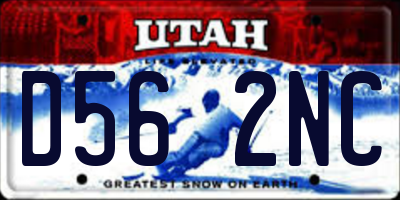 UT license plate D562NC