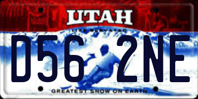 UT license plate D562NE