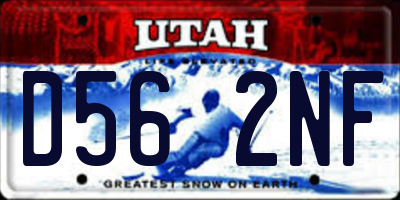 UT license plate D562NF