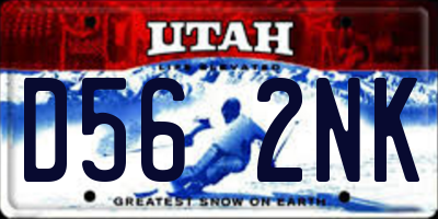 UT license plate D562NK