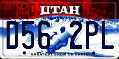 UT license plate D562PL