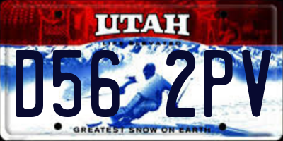 UT license plate D562PV