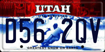 UT license plate D562QV