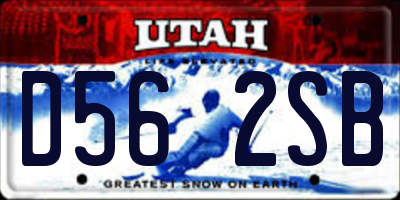 UT license plate D562SB