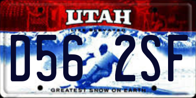 UT license plate D562SF