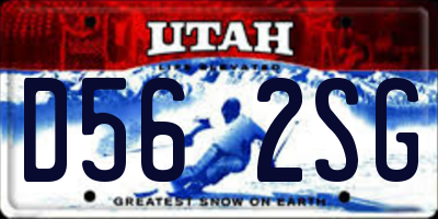 UT license plate D562SG