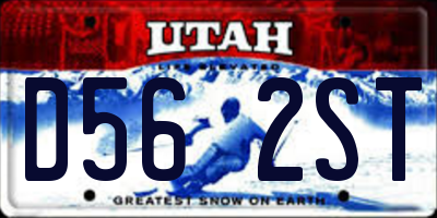 UT license plate D562ST