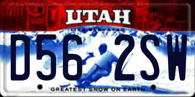 UT license plate D562SW