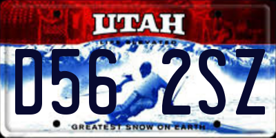 UT license plate D562SZ