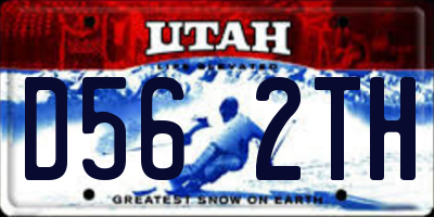 UT license plate D562TH
