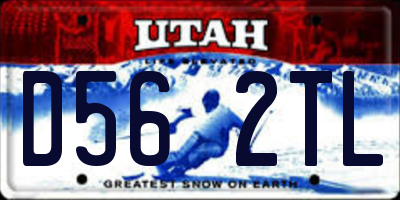 UT license plate D562TL