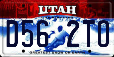 UT license plate D562TO
