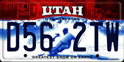 UT license plate D562TW