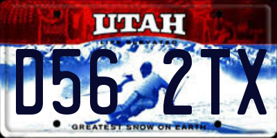 UT license plate D562TX