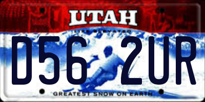 UT license plate D562UR