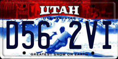 UT license plate D562VI