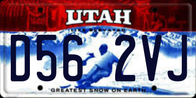 UT license plate D562VJ
