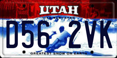 UT license plate D562VK
