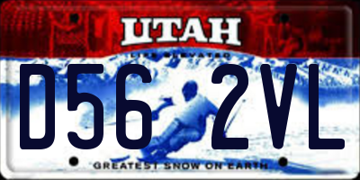 UT license plate D562VL