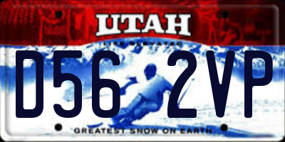 UT license plate D562VP