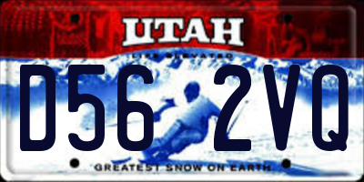 UT license plate D562VQ
