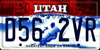 UT license plate D562VR