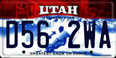UT license plate D562WA